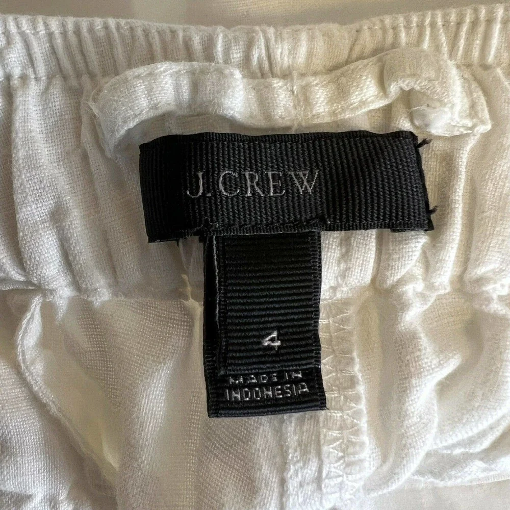 J Crew White Drawstring‎ Cargo Pant Size 4
